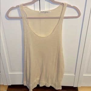 Cream long tank top
